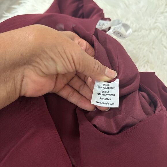 AZAZIE Elegant Burgundy Evening Gown .Size 14 - Picture 7 of 8